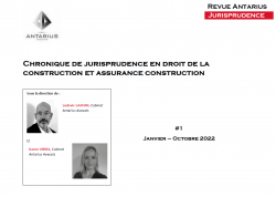 Revue de jurisprudence en assurances et construction - Cabinet Antarius